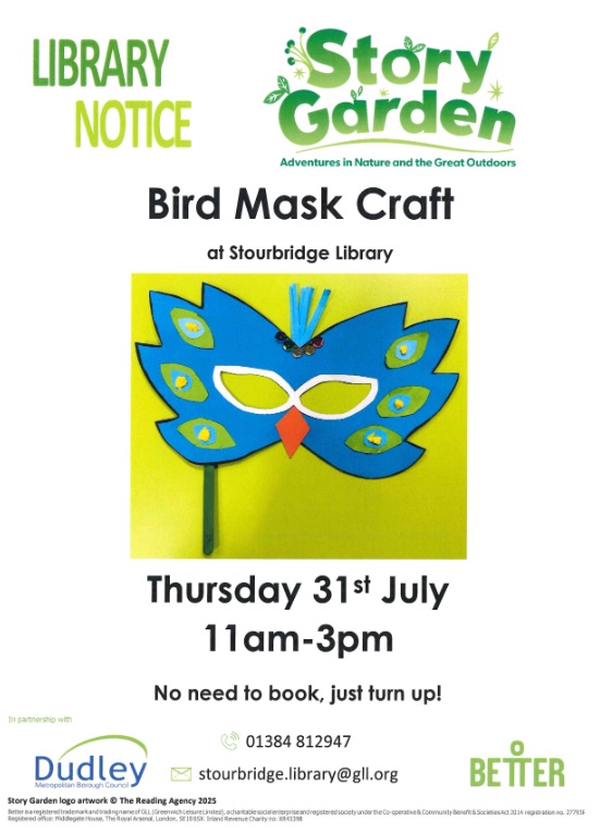 Stourbridge Library - Bird Mask Craft